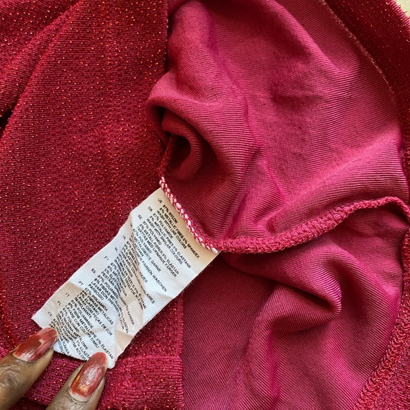 H&M cute red shimmer top top Size -XS - Picture 5 of 5